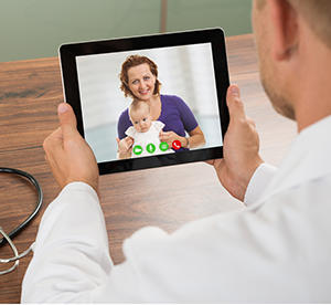 physician and patient video call